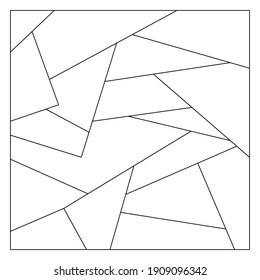 Unusual Abstract Blank Jigsaw Puzzle. Simple line art style for printing and web. Geometric triangle style. Stock vector linear illustration