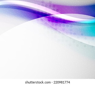 Unusual abstract blue wave design template, business presentation