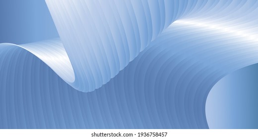 Unusual abstract bright background. Parallel gradient stripes curve. Metallic luster. Creative background, wallpaper, magazine cover. EPS