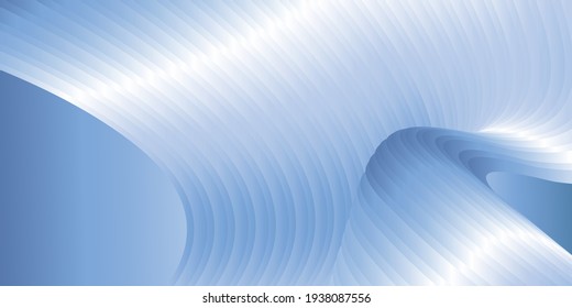 Unusual abstract bright background. Parallel gradient stripes curve. Metallic luster. Creative background, wallpaper, magazine cover. EPS