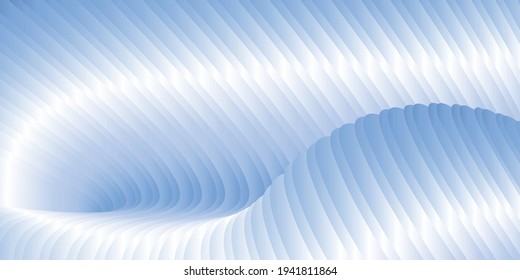 Unusual abstract bright background. Parallel gradient stripes curve. Metallic luster. Creative background, wallpaper, magazine cover. EPS