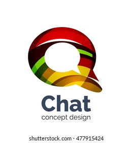 Unusual abstract business vector logo template - chat cloud