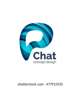 Unusual abstract business vector logo template - chat cloud