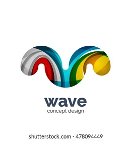 Unusual abstract business vector logo template - wave