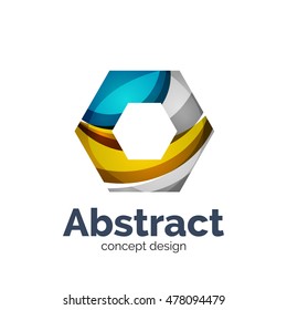 Unusual abstract business vector logo template - hexagon