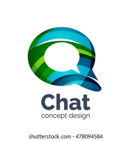 Unusual abstract business vector logo template - chat cloud