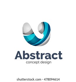 Unusual abstract business vector logo template - wave