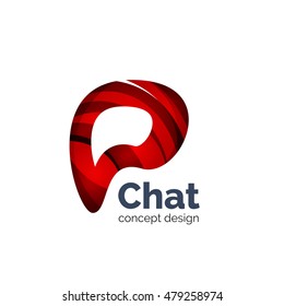 Unusual abstract business vector logo template - chat cloud