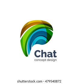 Unusual abstract business vector logo template - chat cloud