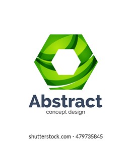 Unusual abstract business vector logo template - hexagon