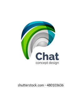 Plantilla de logotipo de vector de negocio abstracto inusual - nube de chat