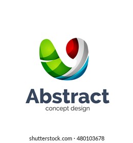 Unusual abstract business vector logo template - wave
