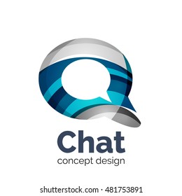 Plantilla de logotipo de vector de negocio abstracto inusual - nube de chat