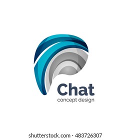 Unusual abstract business vector logo template - chat cloud