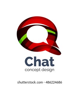 Unusual abstract business vector logo template - chat cloud