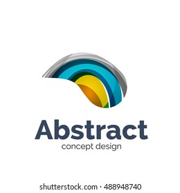 Unusual abstract business vector logo template - wave
