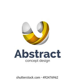 Plantilla de logotipo de vector de negocio abstracto inusual - onda