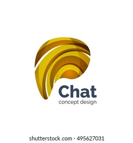 Unusual abstract business vector logo template - chat cloud
