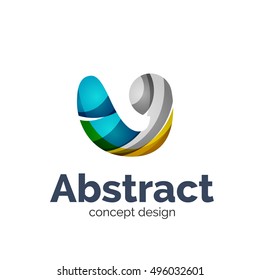 Unusual abstract business vector logo template - wave