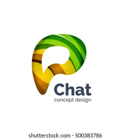Unusual abstract business vector logo template - chat cloud