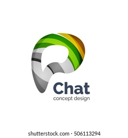 Plantilla de logotipo de vector de negocio abstracto inusual - nube de chat