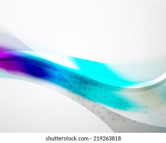 Unusual abstract color blurred wave design template, business presentation