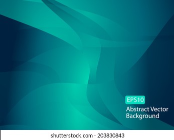 Unusual Abstract Cool Green Gradient EPS10 Vector Swirls Background. 