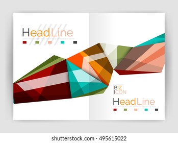 Unusual abstract corporate business brochure template. Vector triangle pattern