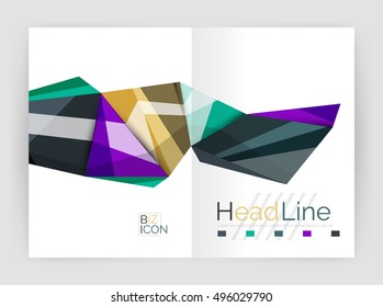 Unusual abstract corporate business brochure template. Vector triangle pattern