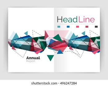 Unusual abstract corporate business brochure template. Vector triangle pattern
