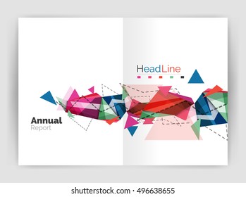 Unusual abstract corporate business brochure template. Vector triangle pattern