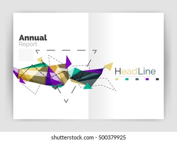 Unusual abstract corporate business brochure template. Vector triangle pattern