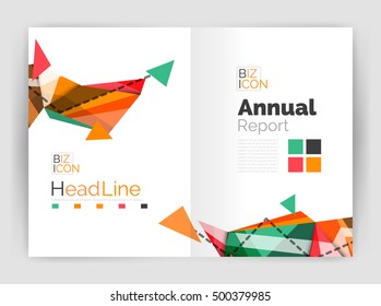 Unusual abstract corporate business brochure template. Vector triangle pattern