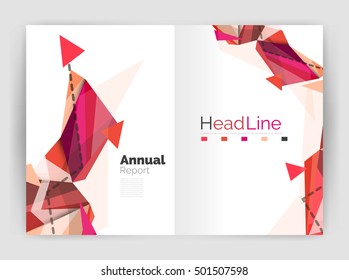 Unusual abstract corporate business brochure template. Vector triangle pattern