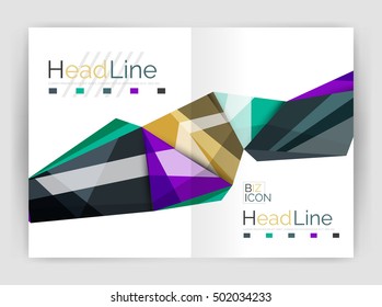 Unusual abstract corporate business brochure template. Vector triangle pattern