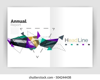 Unusual abstract corporate business brochure template. Vector triangle pattern