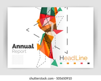 Unusual abstract corporate business brochure template. Vector triangle pattern