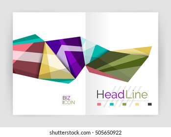 Unusual abstract corporate business brochure template. Vector triangle pattern