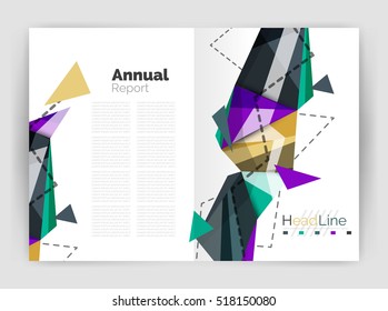 Unusual abstract corporate business brochure template. Vector triangle pattern