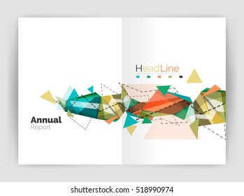 Unusual abstract corporate business brochure template. Vector triangle pattern
