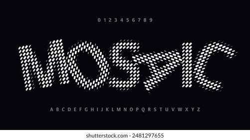 Unusual abstract grid alphabet, experimental grid line font for creative logos, contemporary headlines with a stunning, offbeat vibe. Unique abstract typographic design. Vector typeset