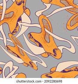 Unusual abstract hand drawn colorful pattern