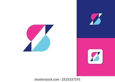 unusual abstract letter s logo design vector template