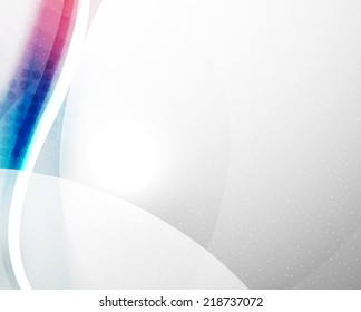 Unusual abstract red and blue wave design template, business presentation