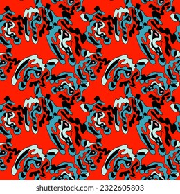 Unusual abstract seamless artwork with psychedelic pattern