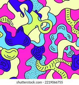 unusual abstract seamless pattern with hand drawn wave elements