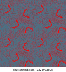 Unusual abstract seamless pattern with wave chaotic lines