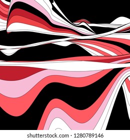 Unusual abstract vector background with different graphic waves and lines