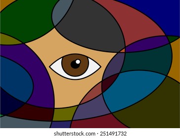  Unusual abstraction face and eye 
