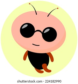 Unusual  Alien Baby Character. Vector Childish Illustration
